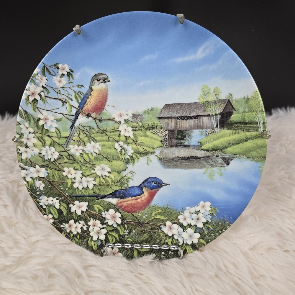 Sam Timm's Bluebirds in Spring 9" Plate